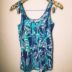 lilly pulitzer blue and green tank top